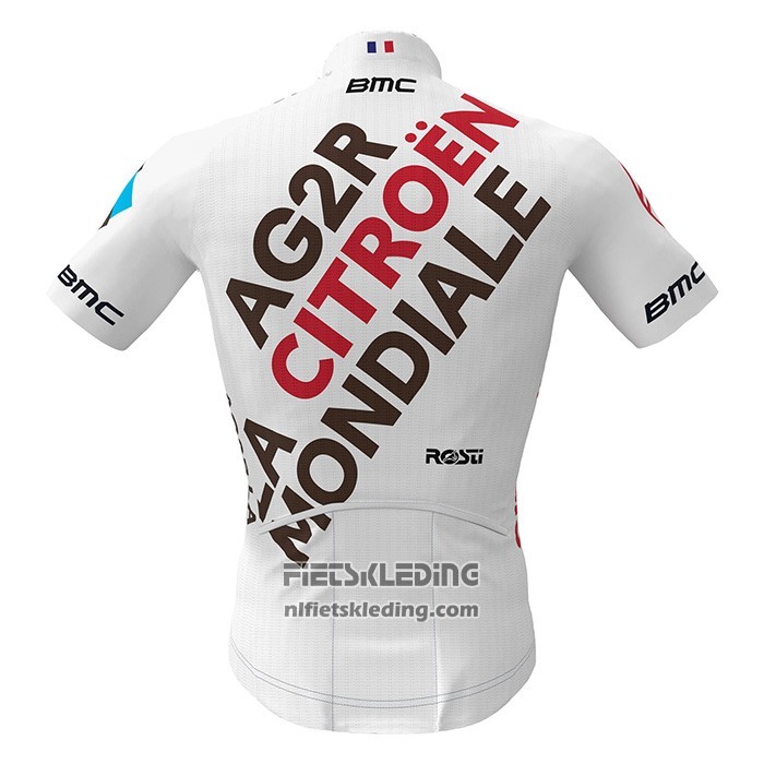 2022 Fietskleding Ag2r La Mondiale Wit Bruin Korte Mouwen en Koersbroek